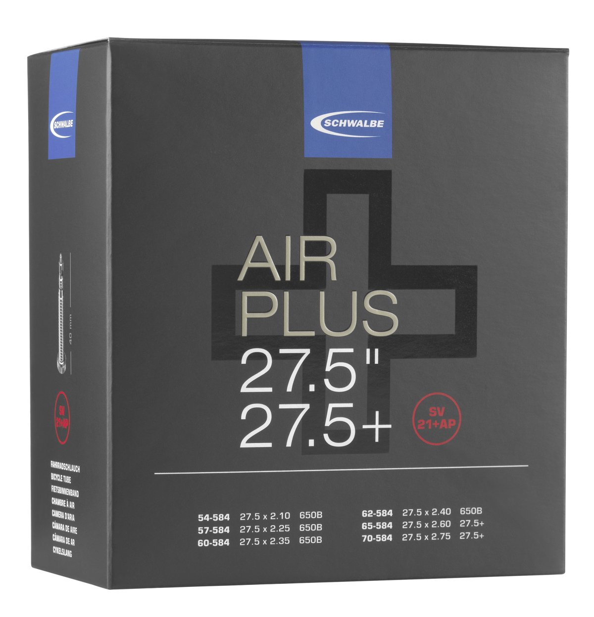 Schwalbe Air Plus Schlauch 27.5"/27.5+ No. 21+AP (SV21+AP, AV21+AP)